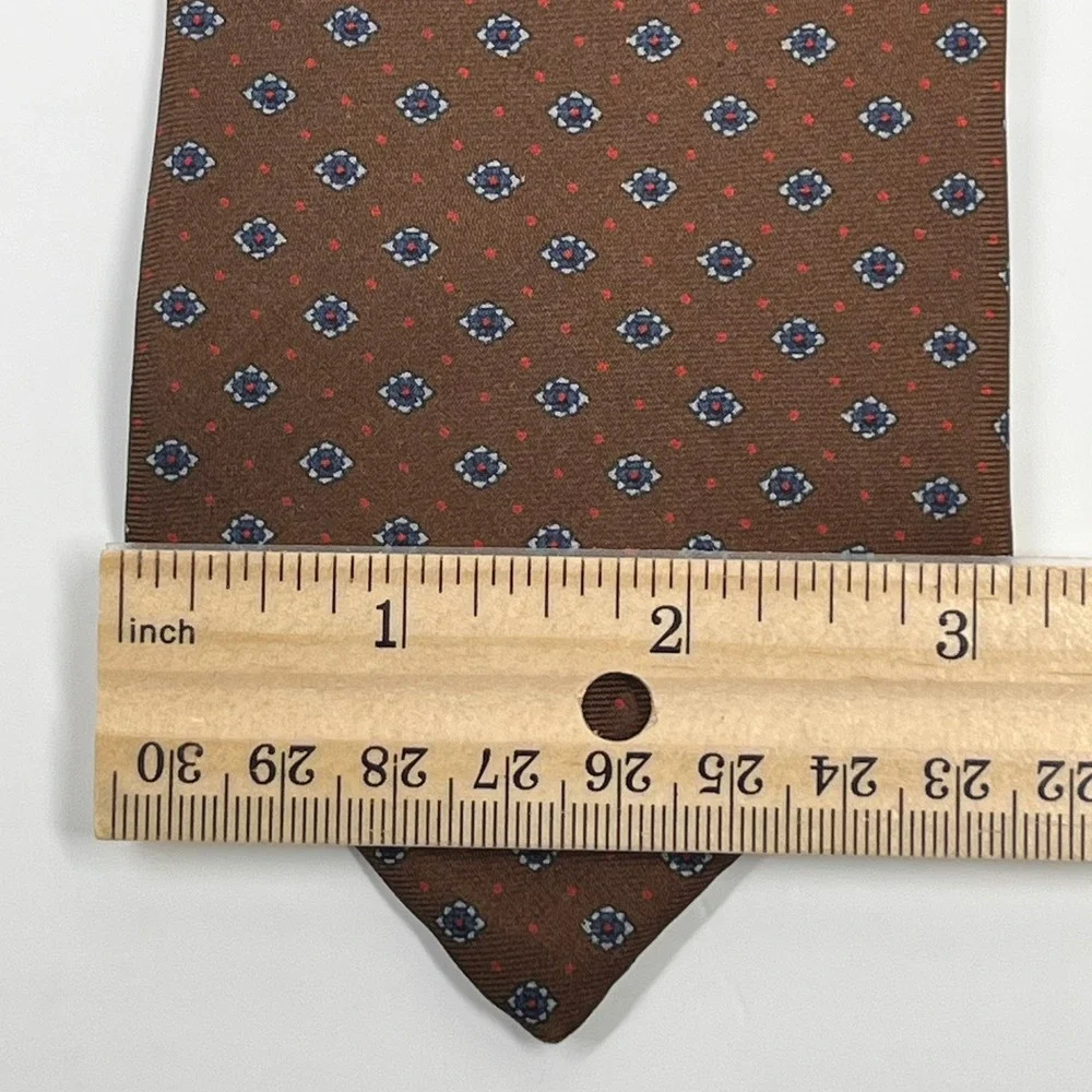 Vintage Chaps Ralph Lauren Silk Men's Necktie Geometric Medallions Made In USA